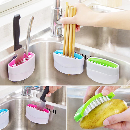 Kitchen Sink Mounted Cleaning Brush.