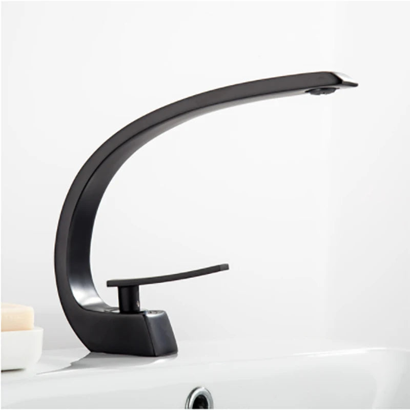 Ultra Curved Bathroom Sink Faucet.