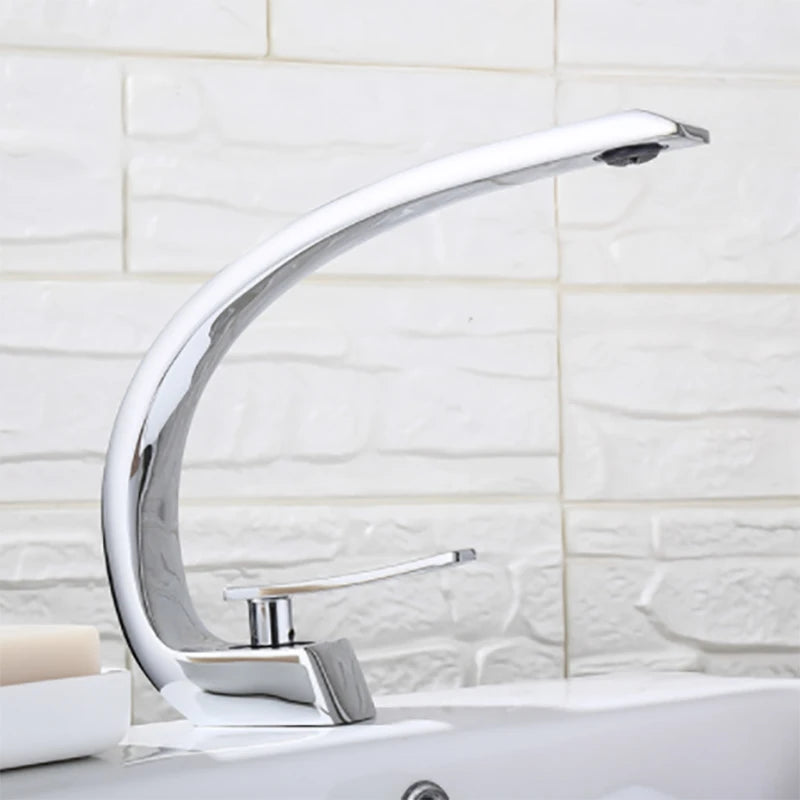 Ultra Curved Bathroom Sink Faucet.